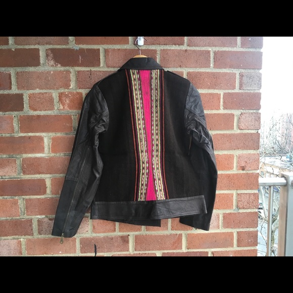 Leather@wool jacket 1of a kind, original designs - Picture 2 of 4